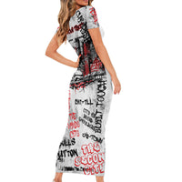 Personalized Chicago City Skyline Short Sleeve Bodycon Dress Urban Graffiti - Cloud Gate - Windy City Typography