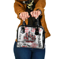 Personalized Chicago City Skyline Shoulder Handbag Urban Graffiti - Cloud Gate - Windy City Typography