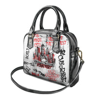 Personalized Chicago City Skyline Shoulder Handbag Urban Graffiti - Cloud Gate - Windy City Typography