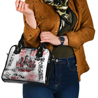 Personalized Chicago City Skyline Shoulder Handbag Urban Graffiti - Cloud Gate - Windy City Typography