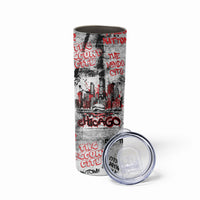 Personalized Chicago City Skyline Skinny Tumbler Urban Graffiti - Cloud Gate - Windy City Typography