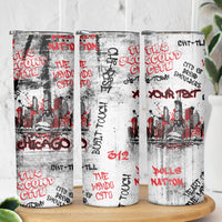 Personalized Chicago City Skyline Skinny Tumbler Urban Graffiti - Cloud Gate - Windy City Typography