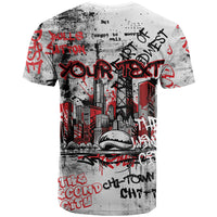 Personalized Chicago City Skyline T Shirt Urban Graffiti - Cloud Gate - Windy City Typography