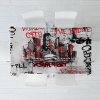Personalized Chicago City Skyline Tablecloth Urban Graffiti - Cloud Gate - Windy City Typography