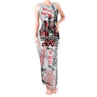 Personalized Chicago City Skyline Tank Maxi Dress Urban Graffiti - Cloud Gate - Windy City Typography