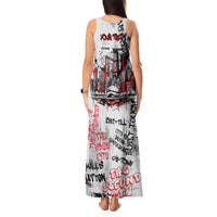 Personalized Chicago City Skyline Tank Maxi Dress Urban Graffiti - Cloud Gate - Windy City Typography