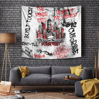 Personalized Chicago City Skyline Tapestry Urban Graffiti - Cloud Gate - Windy City Typography