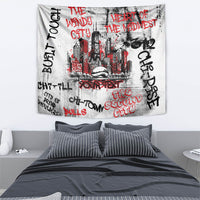 Personalized Chicago City Skyline Tapestry Urban Graffiti - Cloud Gate - Windy City Typography