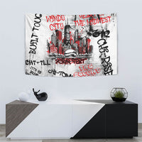Personalized Chicago City Skyline Tapestry Urban Graffiti - Cloud Gate - Windy City Typography