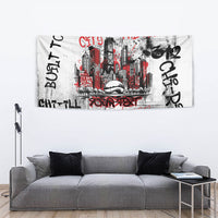 Personalized Chicago City Skyline Tapestry Urban Graffiti - Cloud Gate - Windy City Typography
