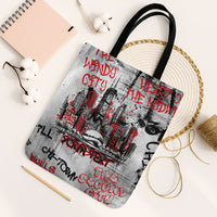Personalized Chicago City Skyline Tote Bag Urban Graffiti - Cloud Gate - Windy City Typography