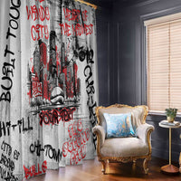 Personalized Chicago City Skyline Window Curtain Urban Graffiti - Cloud Gate - Windy City Typography