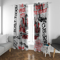 Personalized Chicago City Skyline Window Curtain Urban Graffiti - Cloud Gate - Windy City Typography