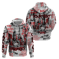 Personalized Chicago City Skyline Zip Hoodie Urban Graffiti - Cloud Gate - Windy City Typography