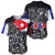 Cuba Flag Baseball Jersey Black with Red White Blue Patriotic Graphics and Cultural Doodle Design - Wonder Print Shop