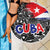 Cuba Flag Beach Blanket Black with Red White Blue Patriotic Graphics and Cultural Doodle Design - Wonder Print Shop