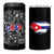Cuba Flag 4 in 1 Can Cooler Tumbler Black with Red White Blue Patriotic Graphics and Cultural Doodle Design - Wonder Print Shop