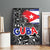 Cuba Flag Canvas Wall Art Black with Red White Blue Patriotic Graphics and Cultural Doodle Design - Wonder Print Shop
