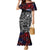 Cuba Flag Family Matching Mermaid Dress and Hawaiian Shirt Black with Red White Blue Patriotic Graphics and Cultural Doodle Design - Wonder Print Shop