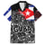 Cuba Flag Family Matching Off The Shoulder Long Sleeve Dress and Hawaiian Shirt Black with Red White Blue Patriotic Graphics and Cultural Doodle Design - Wonder Print Shop