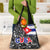 Cuba Flag Grocery Bag Black with Red White Blue Patriotic Graphics and Cultural Doodle Design - Wonder Print Shop