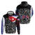 Cuba Flag Hoodie Black with Red White Blue Patriotic Graphics and Cultural Doodle Design - Wonder Print Shop
