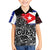 Cuba Flag Kid Hawaiian Shirt Black with Red White Blue Patriotic Graphics and Cultural Doodle Design - Wonder Print Shop