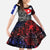 Cuba Flag Kid Short Sleeve Dress Black with Red White Blue Patriotic Graphics and Cultural Doodle Design - Wonder Print Shop
