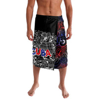 Cuba Flag Lavalava Black with Red White Blue Patriotic Graphics and Cultural Doodle Design - Wonder Print Shop