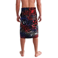 Cuba Flag Lavalava Black with Red White Blue Patriotic Graphics and Cultural Doodle Design - Wonder Print Shop