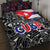 Cuba Flag Quilt Bed Set Black with Red White Blue Patriotic Graphics and Cultural Doodle Design - Wonder Print Shop