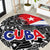 Cuba Flag Round Carpet Black with Red White Blue Patriotic Graphics and Cultural Doodle Design - Wonder Print Shop