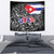 Cuba Flag Tapestry Black with Red White Blue Patriotic Graphics and Cultural Doodle Design - Wonder Print Shop
