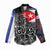 Cuba Flag Women Casual Shirt Black with Red White Blue Patriotic Graphics and Cultural Doodle Design - Wonder Print Shop