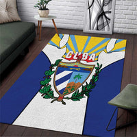Cuba Coat of Arms Area Rug Colorful Cuban Flag Shield with Red Yellow Blue Patriotic Design - Wonder Print Shop
