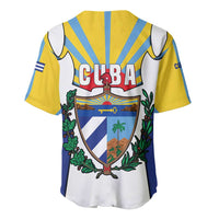 Cuba Coat of Arms Baseball Jersey Colorful Cuban Flag Shield with Red Yellow Blue Patriotic Design - Wonder Print Shop