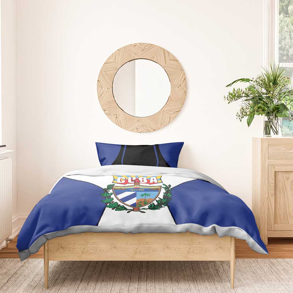 Cuba Coat of Arms Bedding Set Colorful Cuban Flag Shield with Red Yellow Blue Patriotic Design - Wonder Print Shop