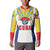Cuba Coat of Arms Button Sweatshirt Colorful Cuban Flag Shield with Red Yellow Blue Patriotic Design - Wonder Print Shop
