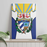 Cuba Coat of Arms Canvas Wall Art Colorful Cuban Flag Shield with Red Yellow Blue Patriotic Design - Wonder Print Shop