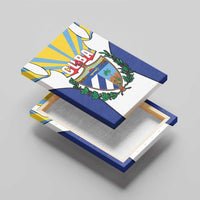 Cuba Coat of Arms Canvas Wall Art Colorful Cuban Flag Shield with Red Yellow Blue Patriotic Design - Wonder Print Shop