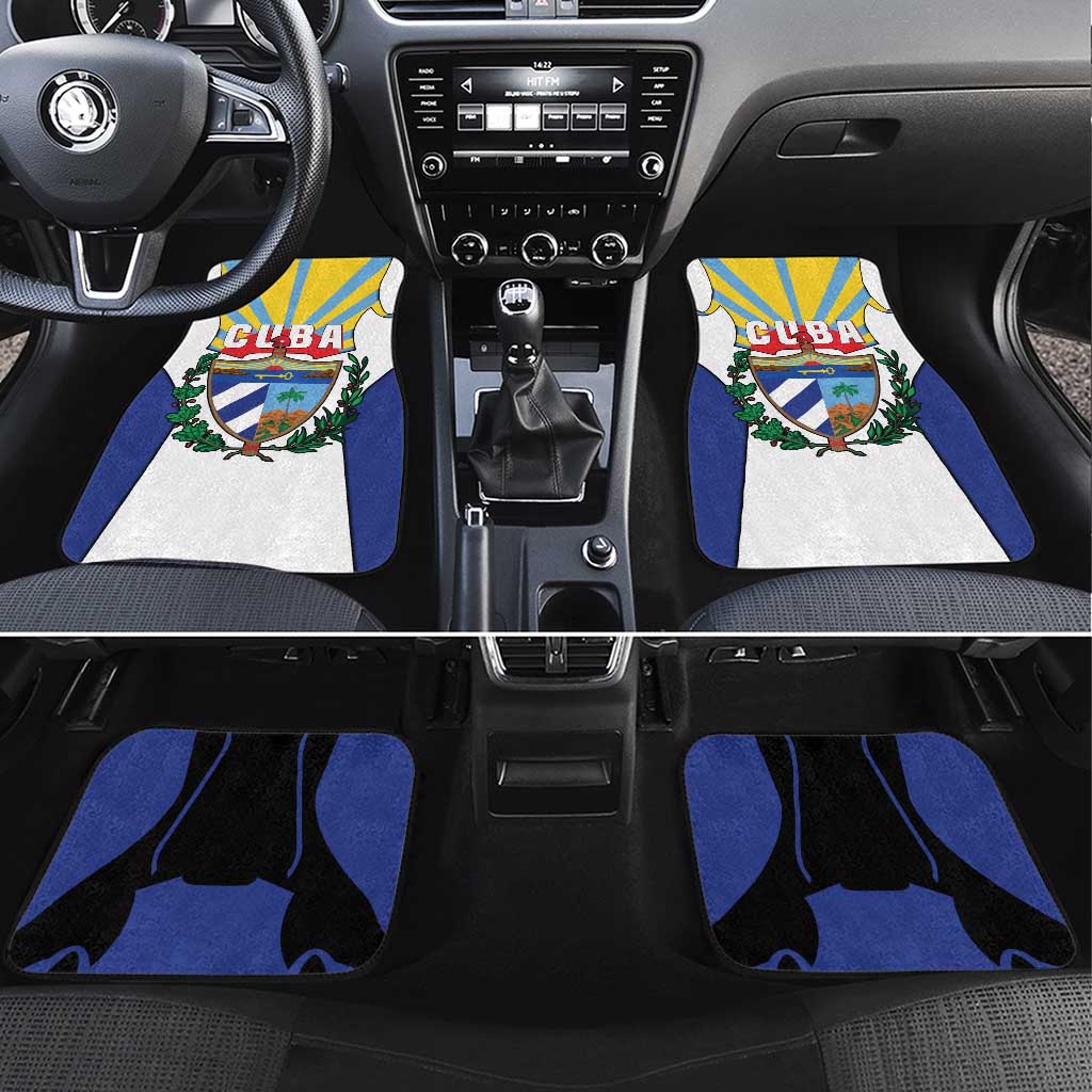 Cuba Coat of Arms Car Mats Colorful Cuban Flag Shield with Red Yellow Blue Patriotic Design - Wonder Print Shop