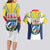 Cuba Coat of Arms Couples Matching Long Sleeve Bodycon Dress and Hawaiian Shirt Colorful Cuban Flag Shield with Red Yellow Blue Patriotic Design - Wonder Print Shop