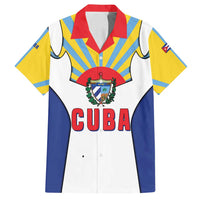 Cuba Coat of Arms Family Matching Long Sleeve Bodycon Dress and Hawaiian Shirt Colorful Cuban Flag Shield with Red Yellow Blue Patriotic Design - Wonder Print Shop