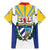 Cuba Coat of Arms Family Matching Mermaid Dress and Hawaiian Shirt Colorful Cuban Flag Shield with Red Yellow Blue Patriotic Design - Wonder Print Shop
