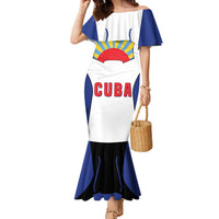 Cuba Coat of Arms Family Matching Mermaid Dress and Hawaiian Shirt Colorful Cuban Flag Shield with Red Yellow Blue Patriotic Design - Wonder Print Shop