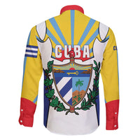 Cuba Coat of Arms Family Matching Off Shoulder Maxi Dress and Hawaiian Shirt Colorful Cuban Flag Shield with Red Yellow Blue Patriotic Design - Wonder Print Shop