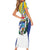 Cuba Coat of Arms Family Matching Short Sleeve Bodycon Dress and Hawaiian Shirt Colorful Cuban Flag Shield with Red Yellow Blue Patriotic Design - Wonder Print Shop