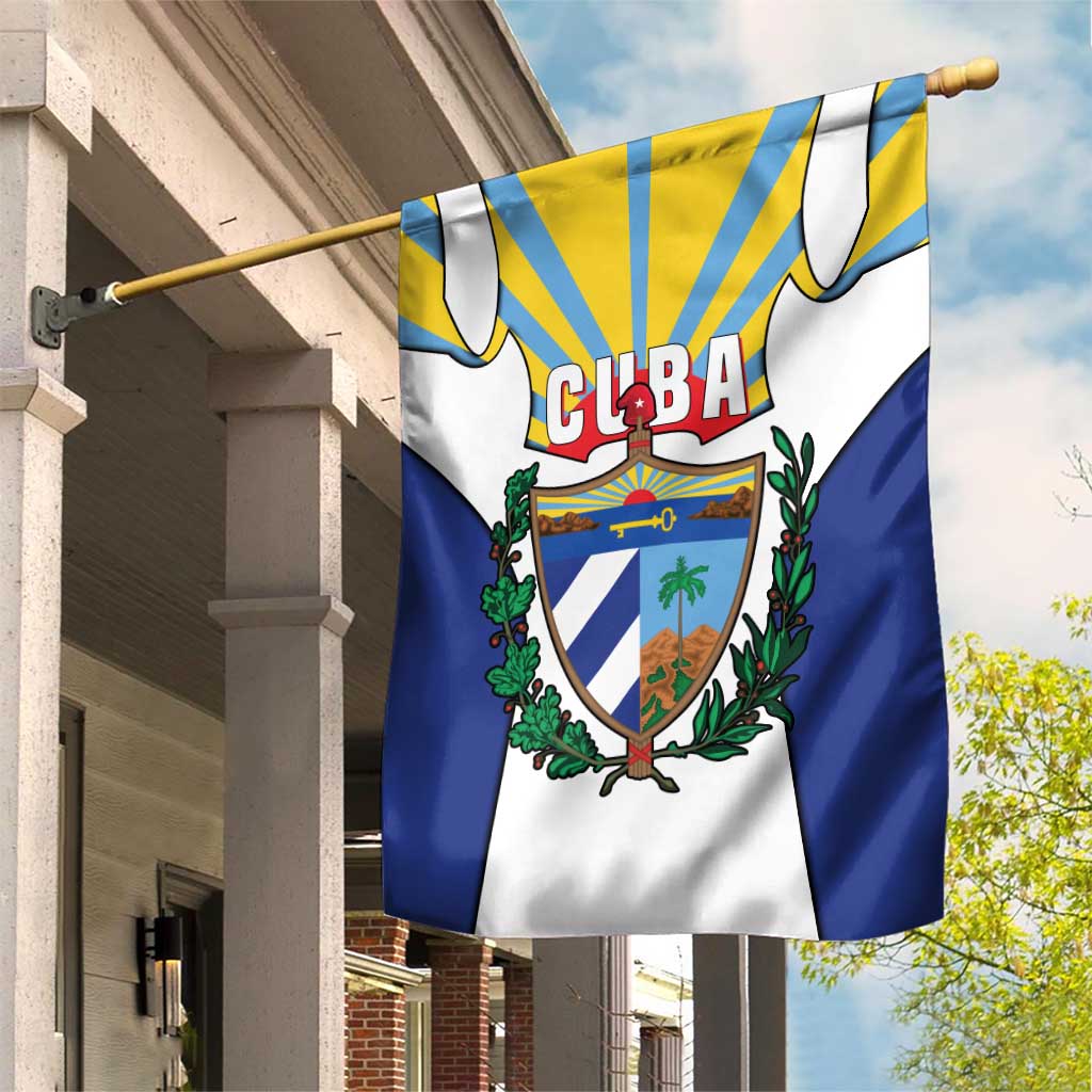Cuba Coat of Arms Garden Flag Colorful Cuban Flag Shield with Red Yellow Blue Patriotic Design - Wonder Print Shop