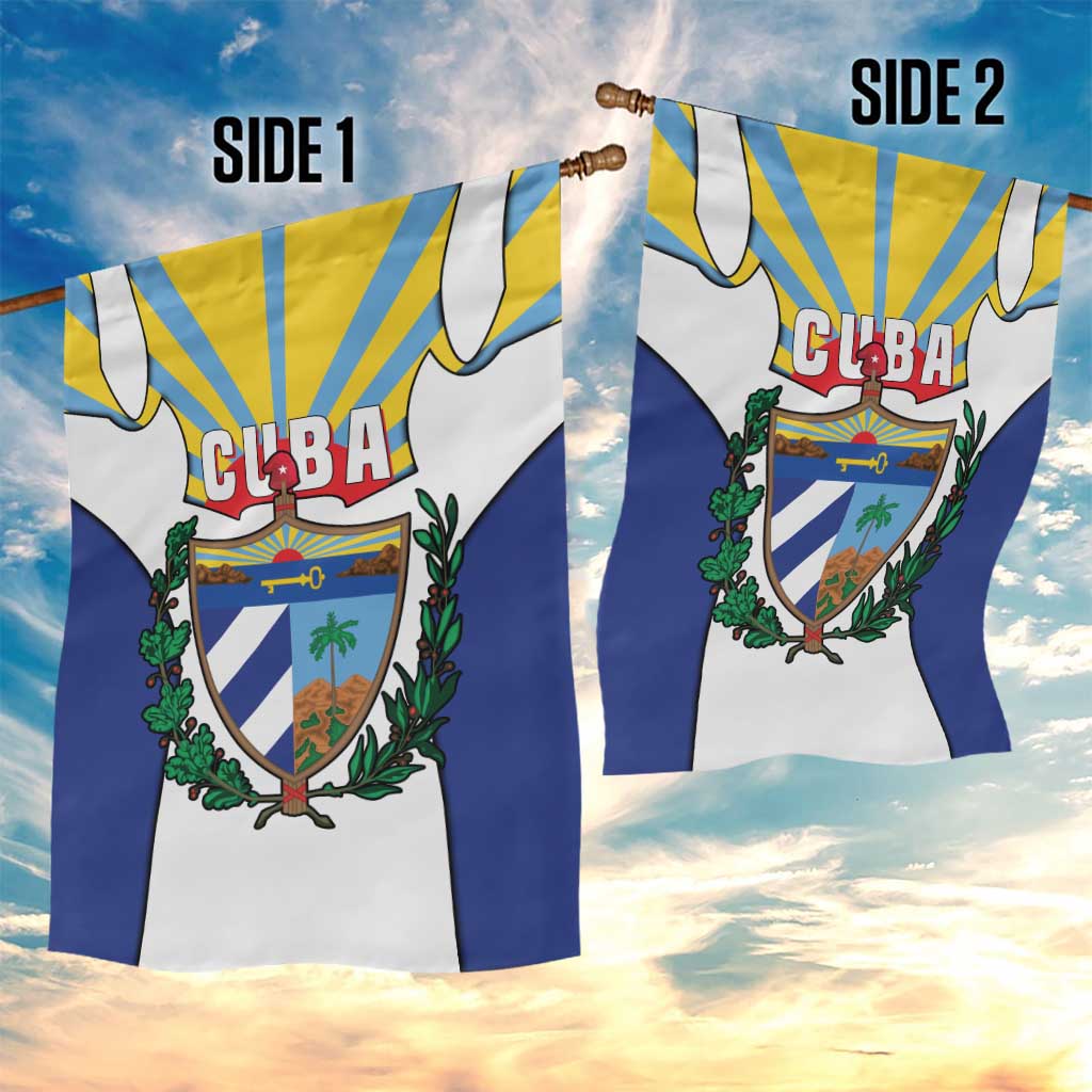 Cuba Coat of Arms Garden Flag Colorful Cuban Flag Shield with Red Yellow Blue Patriotic Design - Wonder Print Shop