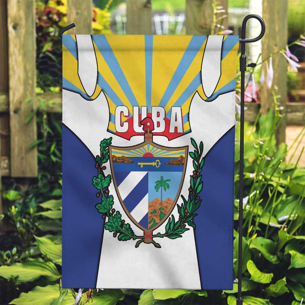 Cuba Coat of Arms Garden Flag Colorful Cuban Flag Shield with Red Yellow Blue Patriotic Design - Wonder Print Shop